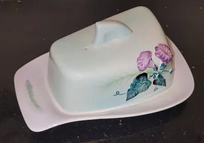Buy Vintage CARLTON WARE Cheese Butter HANDPAINTED Dish FLOWER Green Pink • 34.50£