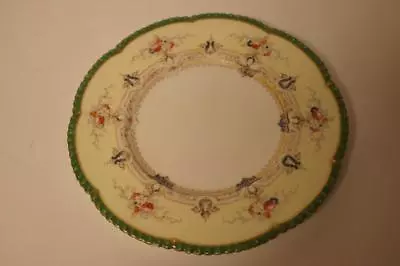 Buy A Lovely Vintage English Cauldon China Plate With Green And Gold Edging. • 14.99£