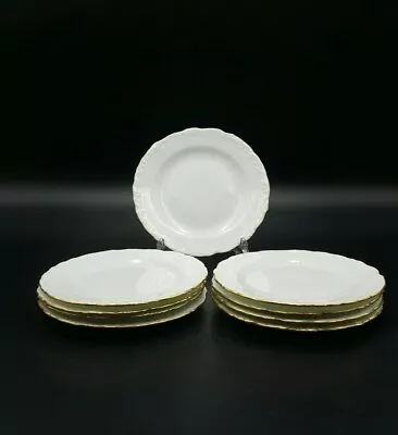 Buy Royal Crown Derby Gold Gilded White China Tea Plates-Set Of 9 • 59.90£