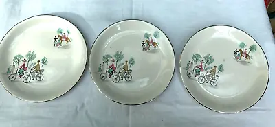Buy Vintage 1950s Alfred Meakin 'The Gay Ninety's' 3 Side Plates • 30£