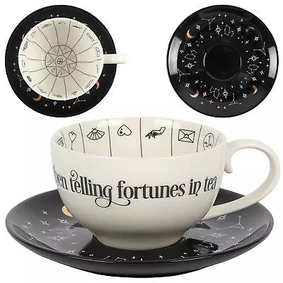 Buy Fortune Telling Ceramic Coffee Mug Saucer Set Mystical Tea Leaf Reading Cup • 14.20£
