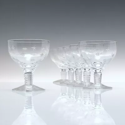 Buy Six Vintage Engraved Stuart Crystal Port Glasses C1950 • 175£