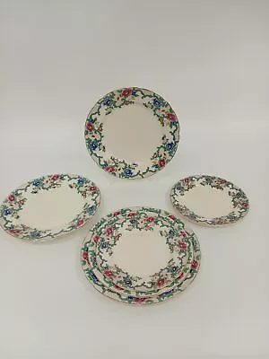 Buy Royal Cauldon Victoria Plate Dinnerware Set 7 Pc Floral Gold Trim Collectors  • 1.99£