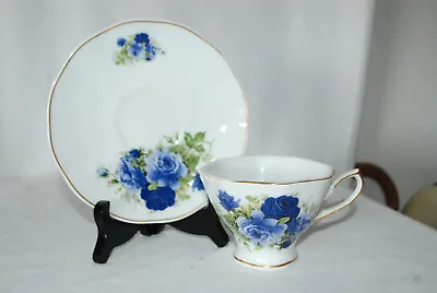 Buy Duchess Fine Bone China Cup And Saucer, Blue Rose Pattern NOT MARKED • 14.30£