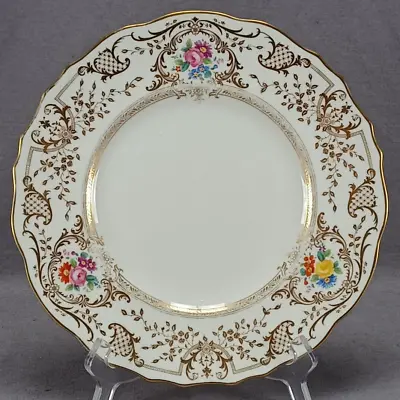 Buy Cauldon V2031 Hand Colored Pink Roses Floral Gold Scrollwork 10 1/2 Inch Plate • 47.50£