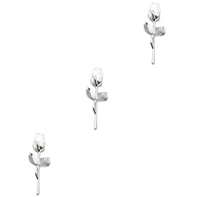 Buy  3 Pieces Crystal Rose Tabletop Ornament Artificial Flower Bouquet • 13.75£