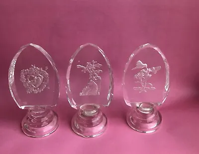 Buy Vintage Baccarat Style Crystal Glass Set 3 Bottle Stopper Ornaments Intaglio Old • 25£