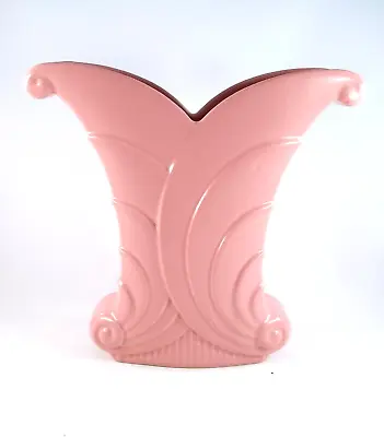 Buy Abingdon Deco Style 9   #513 Fan Leaf Pink Ceramic Vase • 30.85£