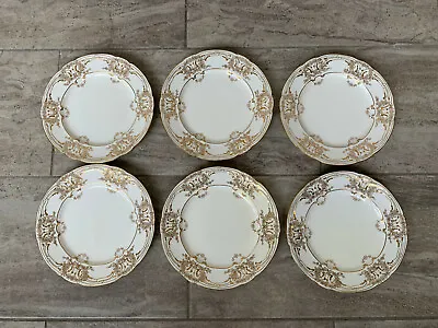 Buy Antique Coalport Porcelain Set Of 6 Plates W/ Gold & Floral Decoration • 241.05£