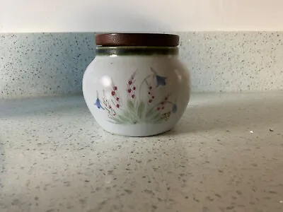 Buy Buchan Pottery Pot With Wooden Lid Scotland Pottery • 7.99£