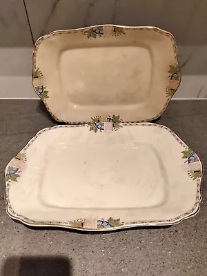 Buy 2x Vintage ART DECO Style Collectible Crownford China Large Platters • 45£