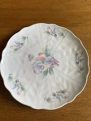 Buy Ansley Made In England Cake Plate Fine Bone China Floral/Butterfly Rim 26 Cm • 7.50£