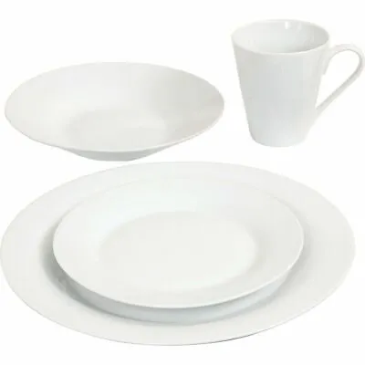 Buy 16 Piece Porcelain Dinner Set Plates Dinnerware Tableware Kitchen  Service For 4 • 24.70£