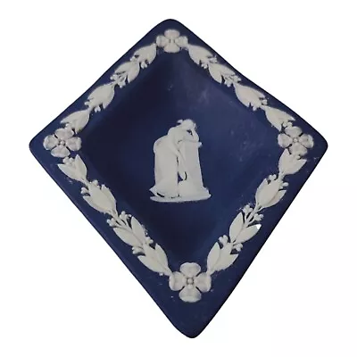 Buy Vintage Wedgewood Jasper Blue And White Greek Design Small Trinket Dish Decor • 15.30£
