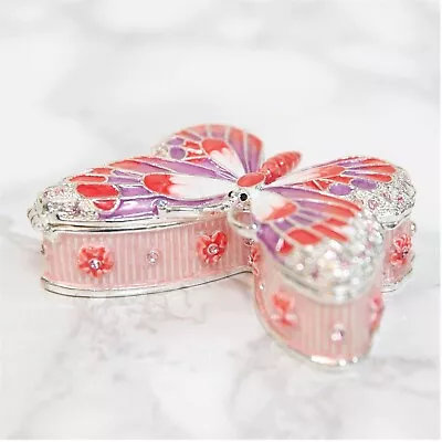 Buy Treasured Trinkets Pink Butterfly Trinket Box Ornament Boxed WB15687 • 28.95£