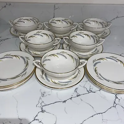 Buy Royal Worcester Harvest Ring, 6 X Soup Coups With Saucers & Bread Plates • 19.99£