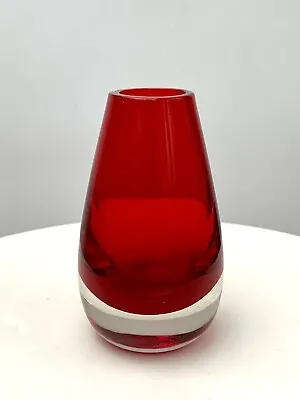 Buy Midcentury Whitefriars #9647 Ruby Red Glass Tapering Vase 1966-73 In VGC • 22£