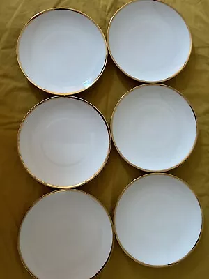 Buy Thomas Side Plates Set Of 6 White Porcelain Gold Plated Rim • 3£