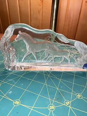 Buy Capredoni By Dartington Crystal Horse & Colt Paperweight Signed Large England • 23.98£