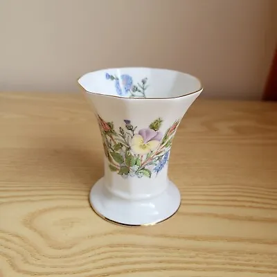Buy Aynsley Wild Tudor Fine Bone China Pansy Floral Vase • 5.50£