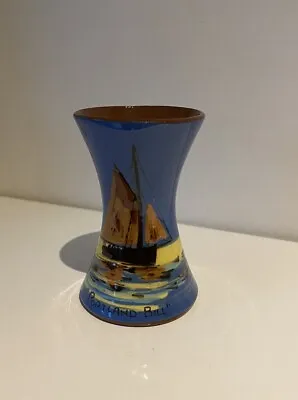 Buy Vintage Blue Torquay Ware Portland Bill  Small Boat Posy Vase Perfect • 3£