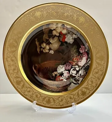 Buy Kaiser Germany Gold Plate Flowers Basket Collectible Plate 12.5” Vintage • 67.49£