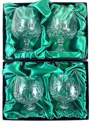 Buy Galway Irish Crystal - Set Of 4 Brandy Glasses / Goblets - Boxed • 16.99£