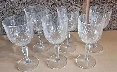 Buy REDUCED Six (6) Used VILANOV Lead Crystal Wine Glasses • 20£