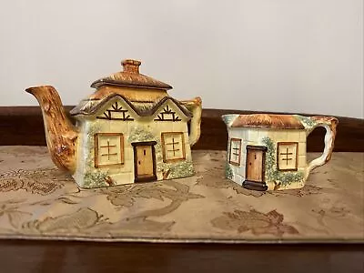 Buy Keele St Pottery Cottage Ware  Teapot And Jug -thatched Cottage • 0.99£