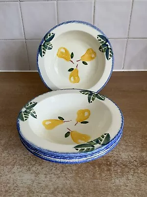 Buy Poole Pottery Dorset Fruits - Pears - 4 X 18.5 Cm Cereal / Dessert Bowls • 48£
