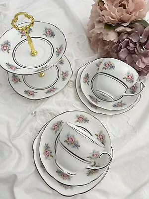 Buy Duchess Bone China 1 Afternoon Tea Stand And 2 Teacups, Saucers 2Plates • 4£