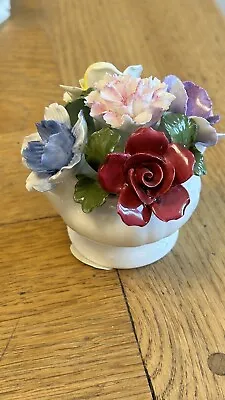 Buy Vintage Aynsley Bone China Flower Pot Floral Bouquet Hand Painted Crafted Roses • 7.99£