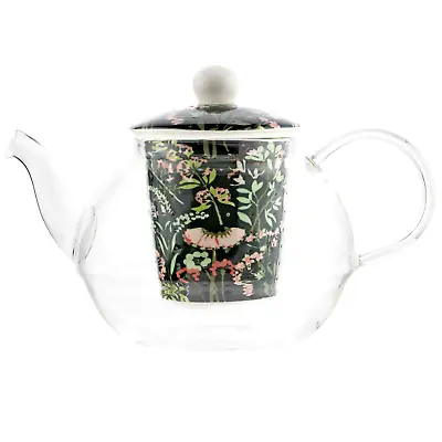 Buy The Country Farmhouse 1L Borosilicate Glass 4 Cup Teapot With Ceramic Infuser • 19.99£