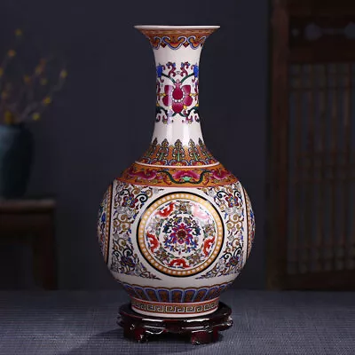 Buy 12 Inch Jingdezhen Ceramic Enamel Blue And White Porcelain Pastel Vase • 79.20£