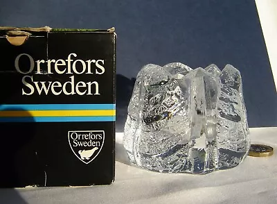 Buy Orrefors Art Glass Crystal LJUSLYKTA Candle Holder Design By Lars Hellsten • 28£