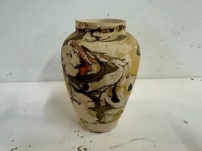 Buy Vintage American Art Clay Co. Abstract Art Pottery Vase With Multicolored Swirl • 47.44£