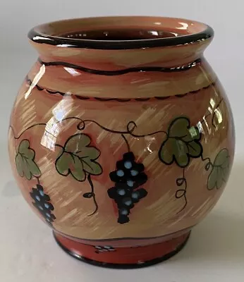 Buy Lang Redware ~ Wine Country Susan Winget ~ Sugar Bowl ~ No Lid ~ Use As Vase Pot • 17.08£