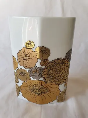 Buy Retro Rosenthal Gold Funky Floral Design Floral Porcelain Vase, Alain De Fall • 65£
