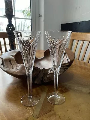 Buy TWO Stuart Crystal Glass Champagne Prosecco Flute 9. 1/4 In High. Signed 1st. • 9.99£