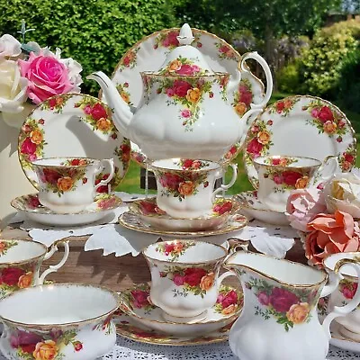 Buy Royal Albert Bone China 'old Country Roses' 22 Piece Tea Set With Teapot • 120£