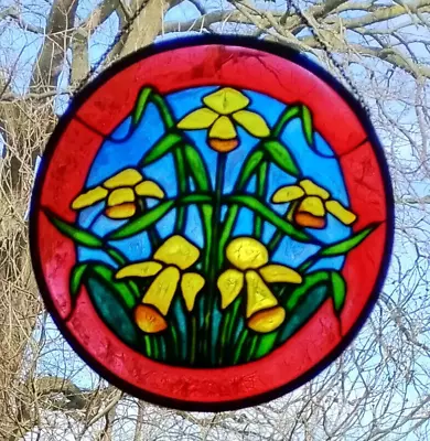 Buy Daffodil/Narcissus Stained Glass Art Individually Hand Painted Suncatcher • 10.95£