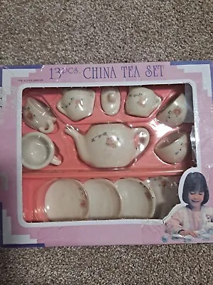 Buy Vintage Toy China Tea Set Made In China W/Box 13 Pieces Child's Tea Party 90’s • 17.05£
