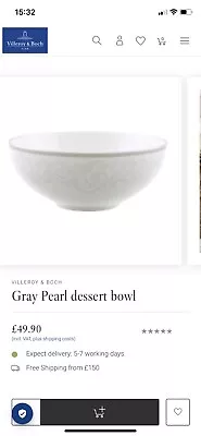 Buy Villeroy  Boch Gray Pearl Dessert Bowl • 20£