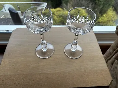 Buy 2 Vintage Stuart GLENGARRY Hock Wine Glasses Cut Lead Crystal Goblets. • 23£