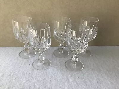Buy 5 Cut Glass Crystal Wine Glasses Very Good Condition • 10£