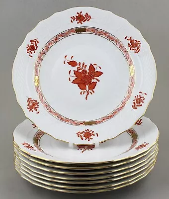 Buy Herend Apponyi Chinese Bouquet Rust Aog 23cm/9  Luncheon Plates 1522 X 8 1st • 525£