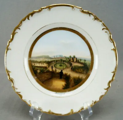 Buy 19th Century German Hand Painted Osnabruck Topographical Scene & Gold Plate • 154.11£