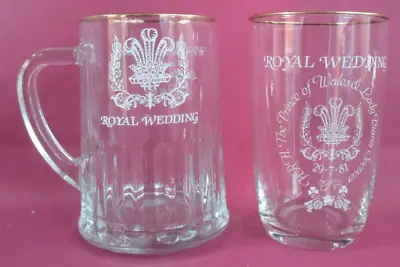 Buy Royal Wedding 1981 Commemorative Glassware Prince Of Wales & Lady Diana • 4£