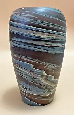 Buy Niloak Swirl Mission Ware Pottery Vase With Paper Sticker 5 3/4” Blue And Brown • 261.23£