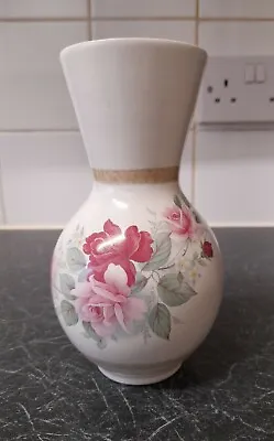 Buy Cinque Ports Pottery, The Monastery, Rye , Rose Design Vase 18cm. • 15£